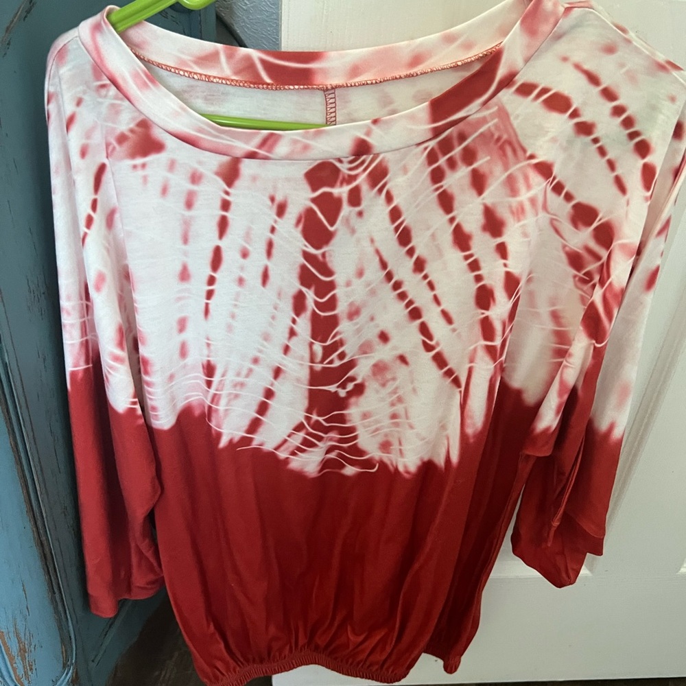 Rust colored hippie tie die brand new never worn top, boutique purchased